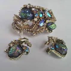 HAR vintage Dragon bracelet & earrings, 1959, American